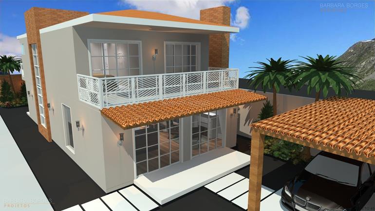 planta em 3d casas 1 vaga garagem