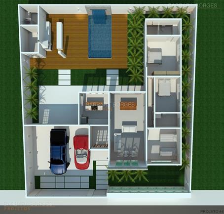 quarto de criança menina planta casa popular 46 m2