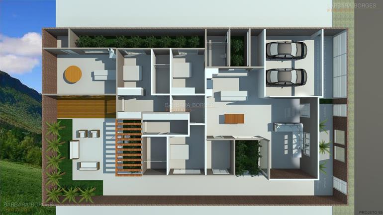 planta sobrado contemporaneo